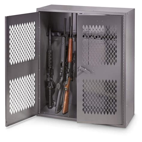 lockable steel gun cabinet|gun cabinet for maximal storage.